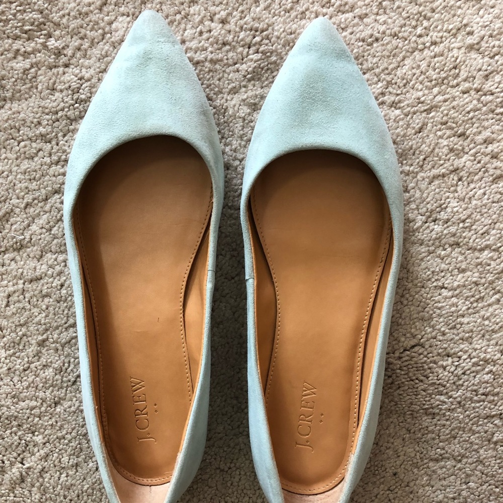 J Crew Suede Mint Flats